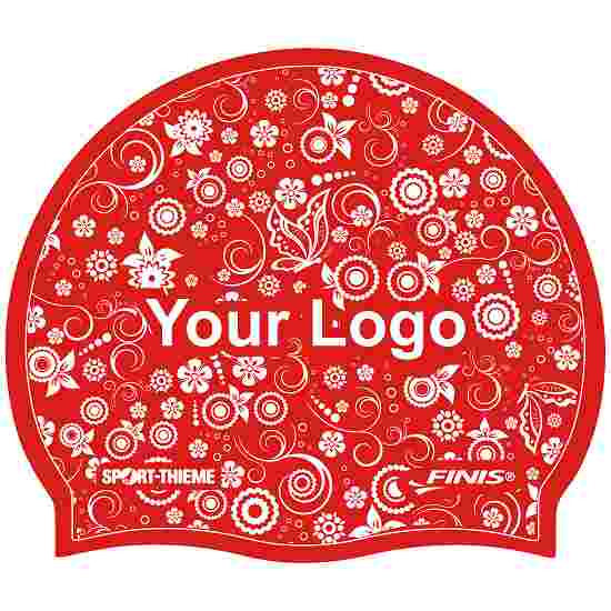 Latex Printed Swimming Cap Red, Double-sided