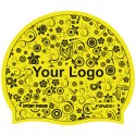Latex Printed Swimming Cap Yellow, One-sided, Yellow, One-sided