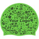 Latex Printed Swimming Cap Green, Double-sided