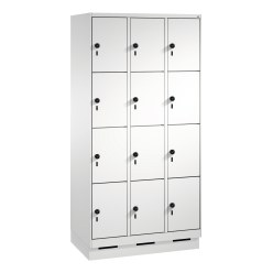 "S 3000 Evolo" Lockers with Base (4 Lockers Positioned Vertically) Viridian green (RDS 110 80 60), 180×60×50 cm / 8 compartments