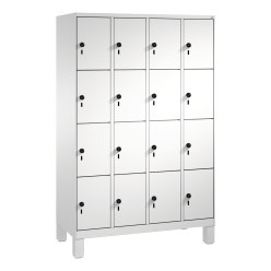 "S 3000 Evolo" Lockers with Base Legs (4 Lockers Positioned Vertically) Gentian blue (RAL 5010), 185×60×50 cm / 8 compartments