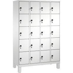 "S 3000 Evolo" Lockers with Base Legs (5 Lockers Positioned Vertically) Viridian green (RDS 110 80 60), 185×120×50 cm / 20 compartments